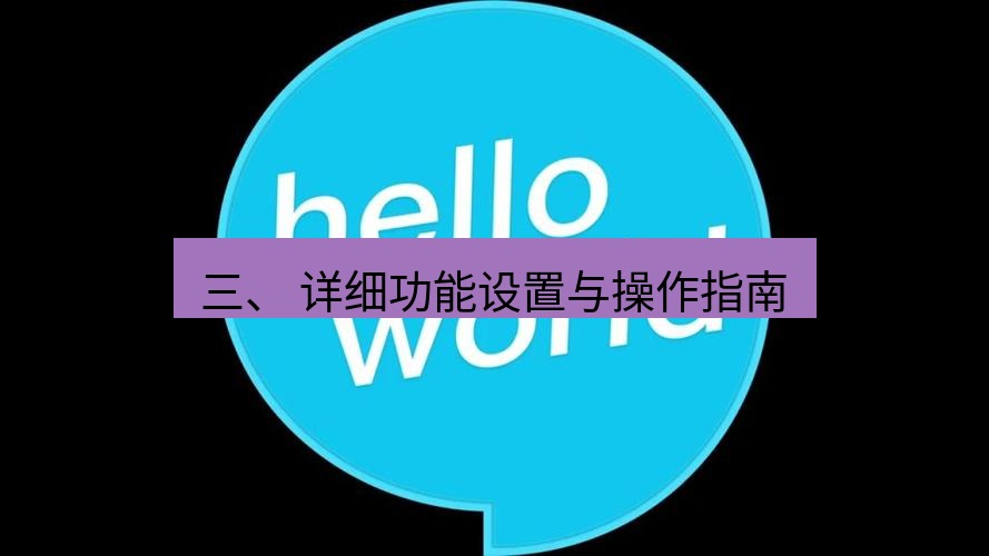 helloworld翻译官网 三、 详细功能设置与操作指南