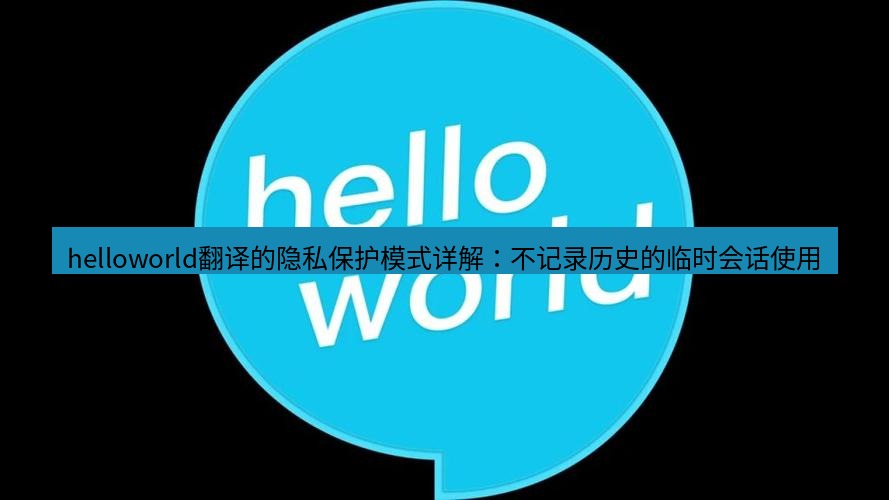 helloworld翻译官网 helloworld翻译的隐私保护模式详解：不记录历史的临时会话使用